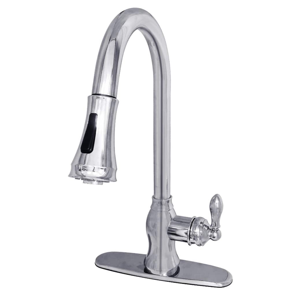 Kingston Brass Classic Chrome Single Handle Faucet with Pull Down Spout