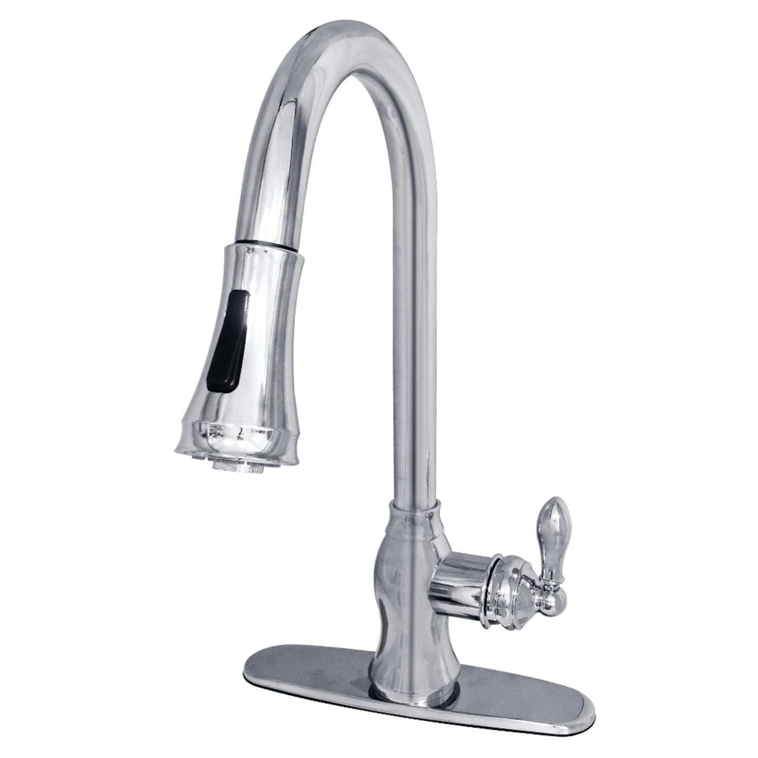 Kingston Brass Classic Chrome Single Handle Faucet with Pull Down Spout