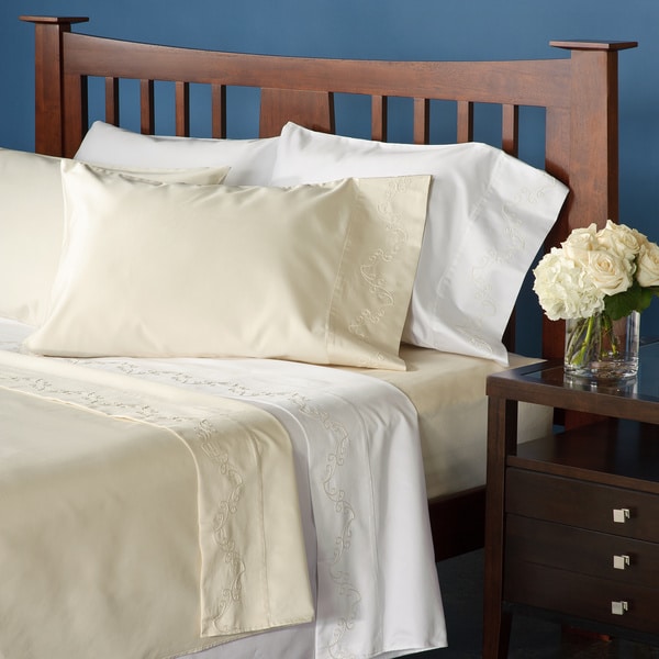 Shop Grand Luxe Egyptian Cotton Sateen 1200 Thread Count Scroll King