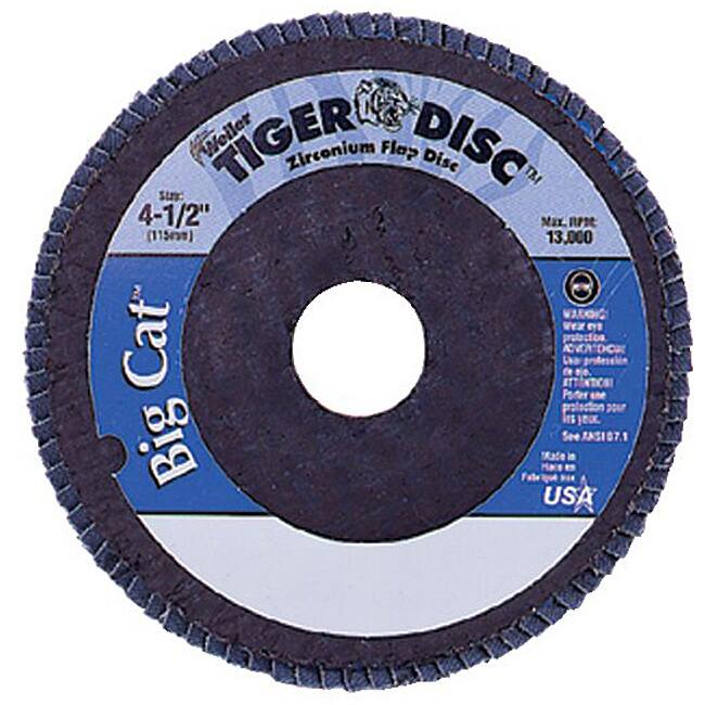 Weiler 4.5-inch Tiger Disc Big Catabr Flap Arbor-Hole Phenolic