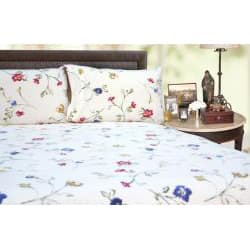 Floral Garden Printed Extra Deep Pocket Flannel Bed Sheet Set