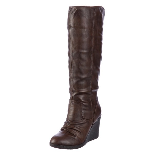 R2 by Report Women's 'Barringer' Dark Brown Wedge Cuff Boots FINAL SALE R2 By Report Boots