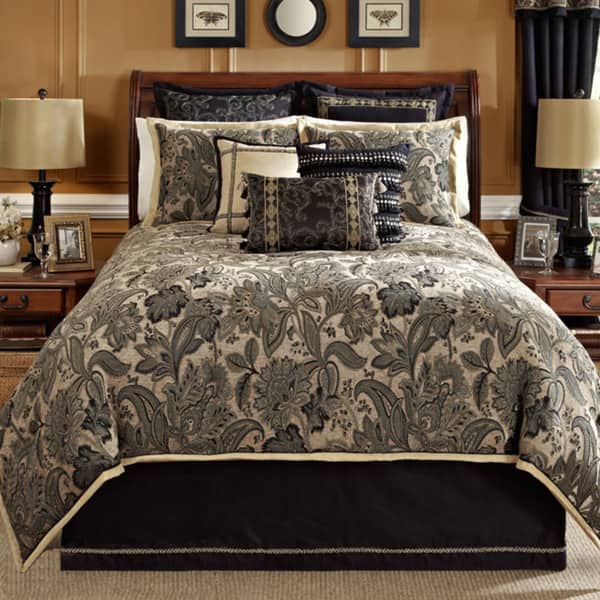 Shop Veratex Alamosa 4 Piece Queen Size Comforter Set Black Tan