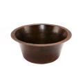 Premier Copper Products Round 16-in Hammered Copper Prep Sink