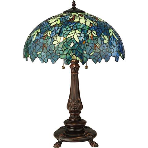 Meyda Tiffany-style Nightfall Wisteria Table Lamp