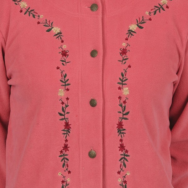embroidered fleece cardigan