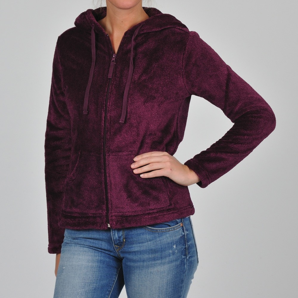 La Cera Womens Plus size Luxury Plush Heather Fleece Hooded Jacket