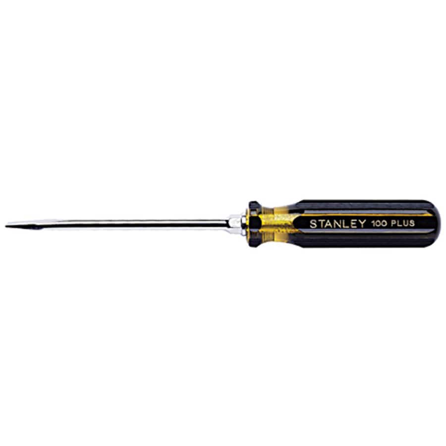 Chrome-Plated Round-Blade Standard-Tip Screwdriver - Black
