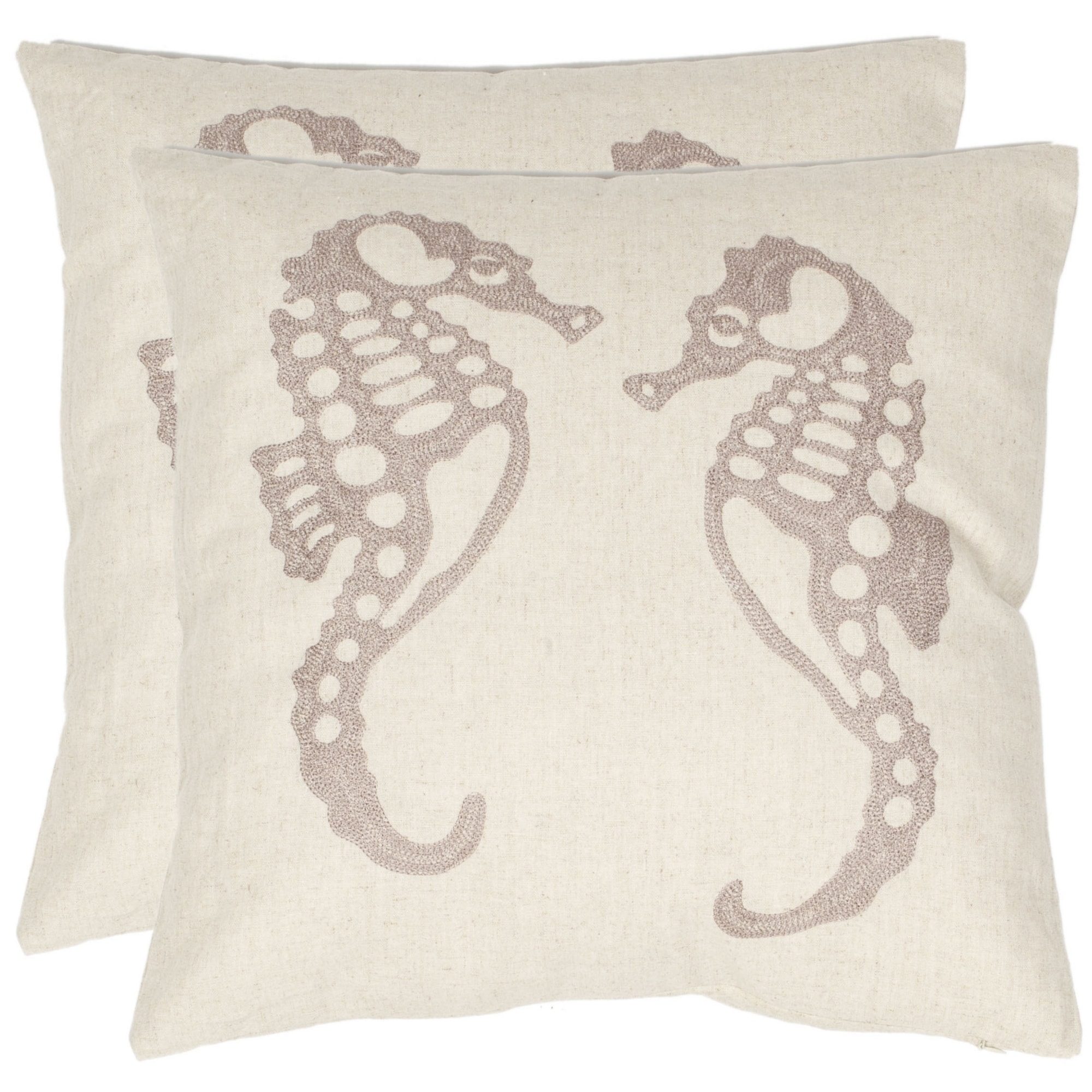 Shop Safavieh Seahorse 18 Inch Cream Taupe Decorative Pillows