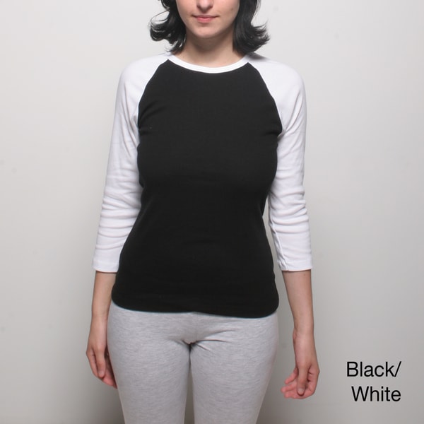 American Apparel Women's Baby Rib 3/4 sleeve Top American Apparel 3/4 Sleeve Shirts