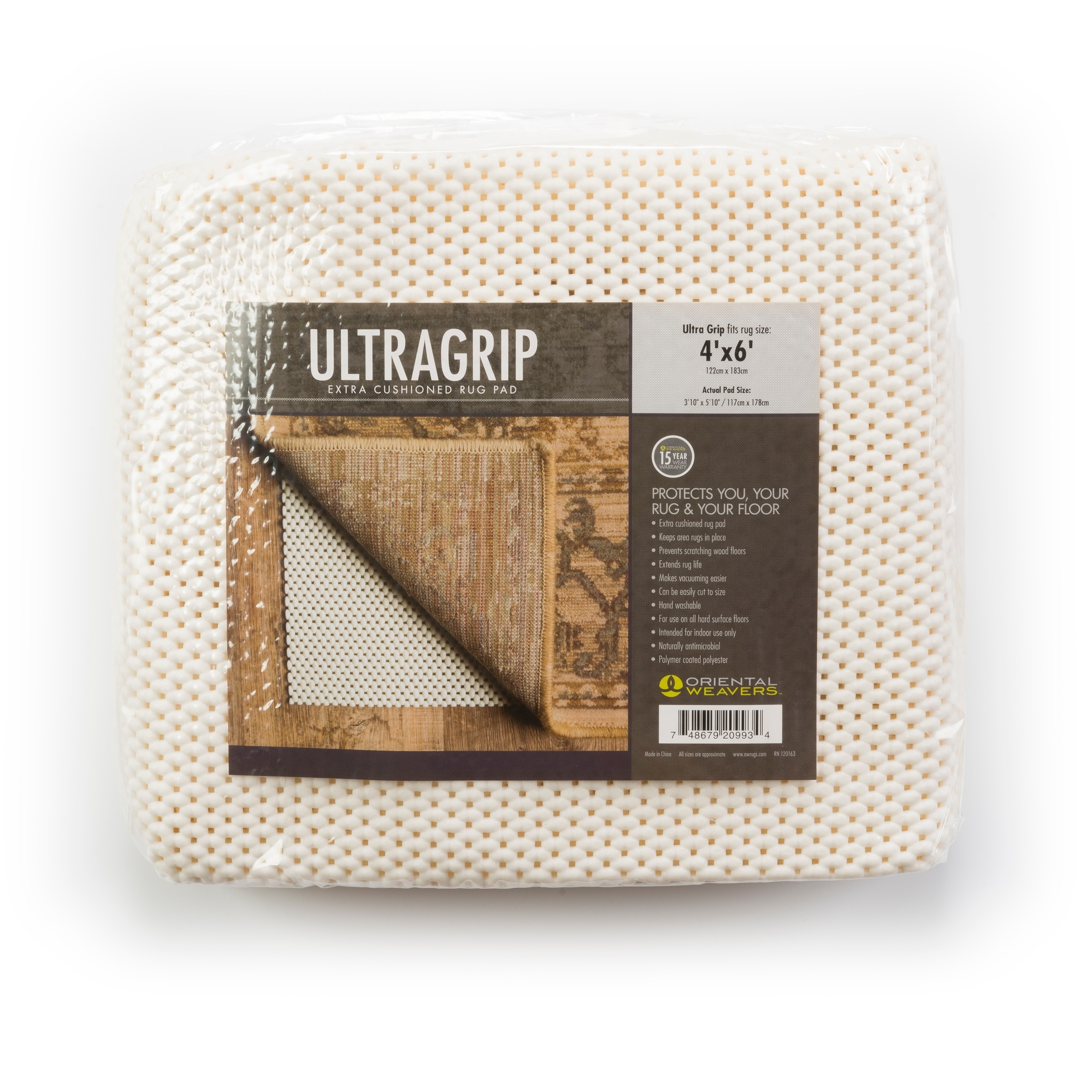 Ultra Hold White PVC-coated Knit Polyester Rug Pad - Overstock - 6396314