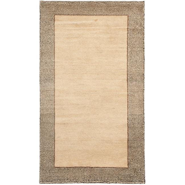 Hand knotted Gabeh Passage Beige Wool Rug (3 X 5)