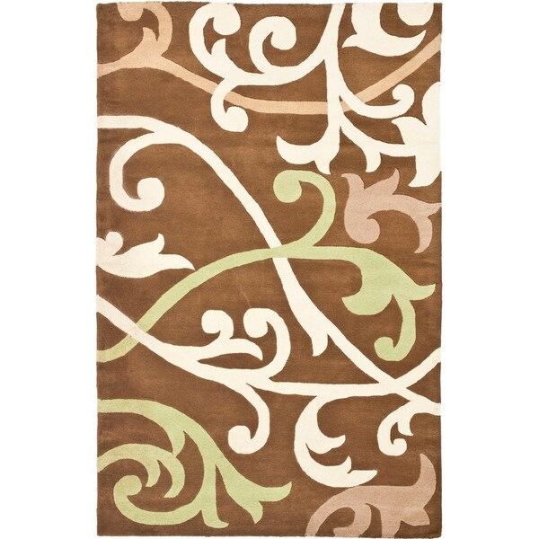 Safavieh Handmade Passage Brown New Zealand Wool Rug - 3'-6" x 5'-6"