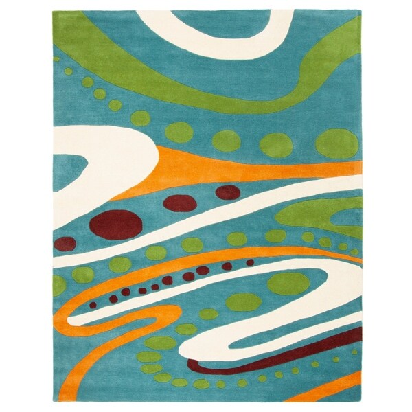 Safavieh Handmade Journey Teal New Zealand Wool Rug - 7'6" x 9'6"