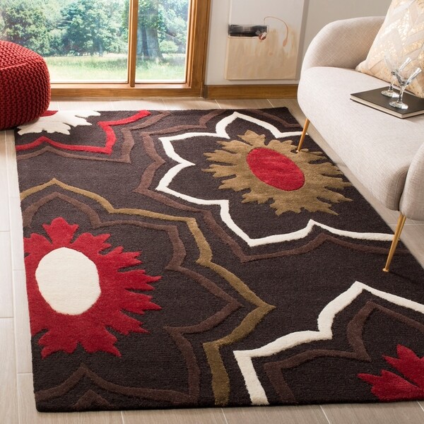 Safavieh Handmade Memories Brown New Zealand Wool Rug - 7'-6" X 9'-6"