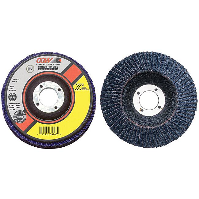 CGW Abrasives 4.5-Inch 100-Percent Zirconia Z3-60 Flap Discs