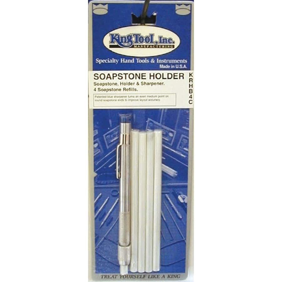 King Tool 1/4-inch Round Natural Soapstone and Holder Set