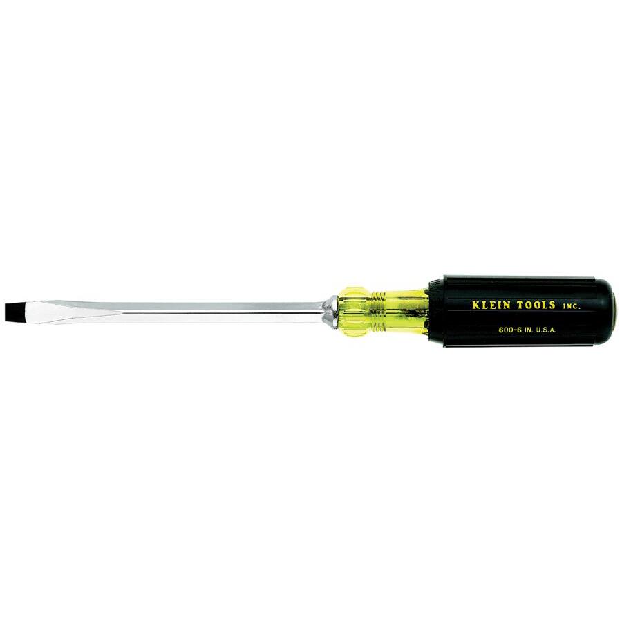 Klein Tools 8-inch Slotted Keystone-Tip Cushion-Grip Screwdriver