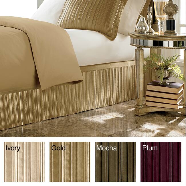 Luxury Pleated Satin 15-inch Drop Bedskirt