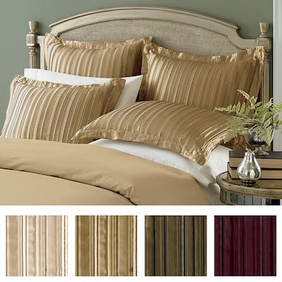 Striped 100-percent Polyester Pleated Satin Euro Sham (26' x 26')