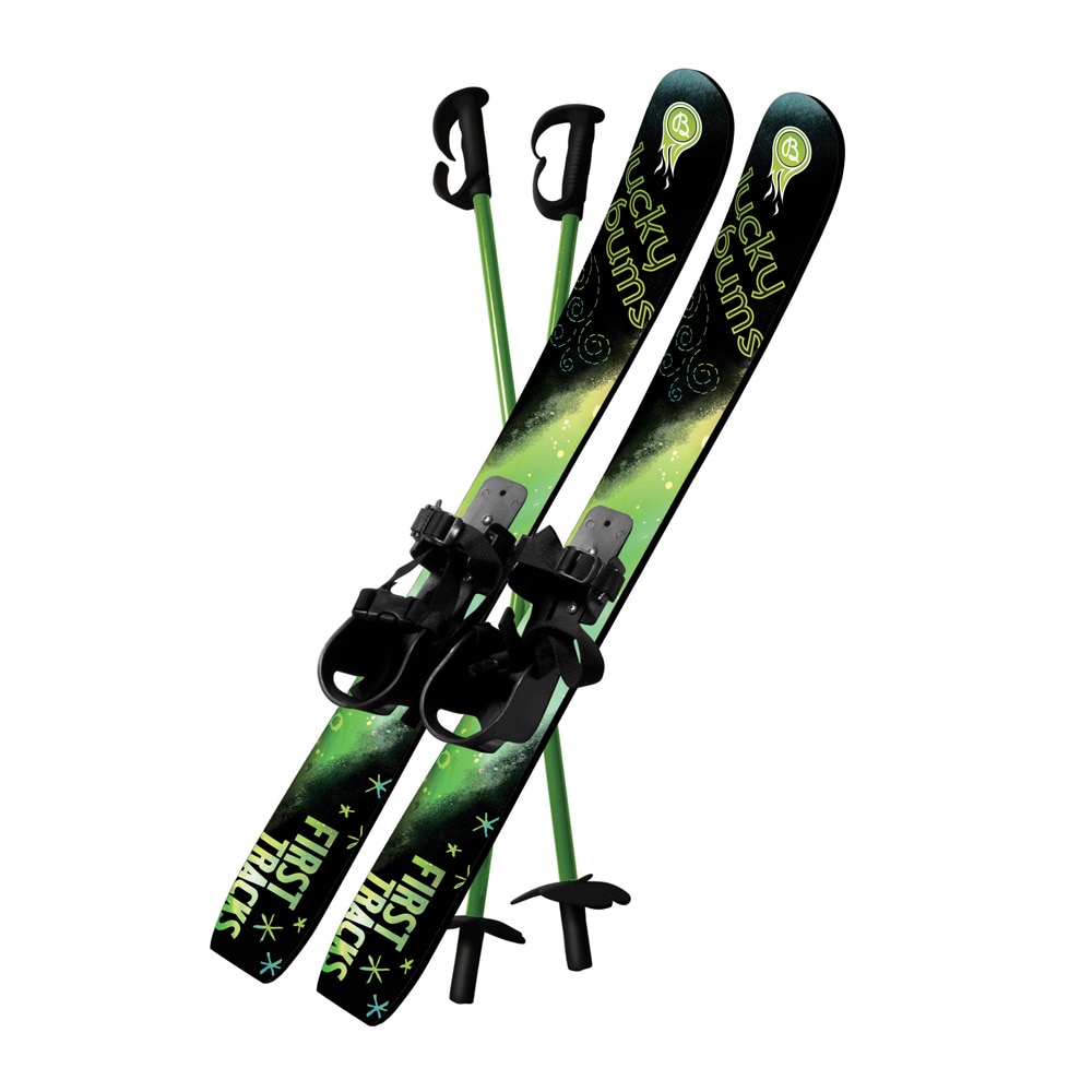 Lucky Bums Kids 70cm Plastic Skis and Poles Set Free Shipping Today
