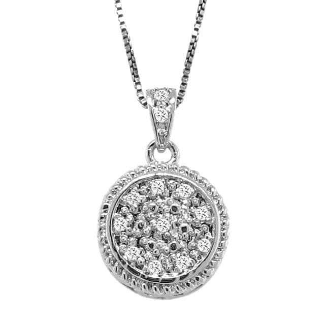Sterling Silver 1/10ct TDW Diamond Circle Necklace (H I, I3 