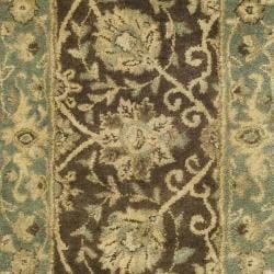 Handmade Mashad Brown/ Green Wool Runner (2'3 x 8') Safavieh Runner Rugs