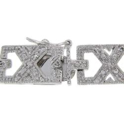 Sterling Silver 1/2ct TDW Diamond Framed X Link Bracelet (I J, I2 I3