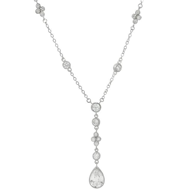 Tressa Sterling Silver Pear cut Cubic Zirconia 'Y' Necklace Tressa Cubic Zirconia Necklaces