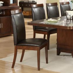 Shop Lancaster Dark Brown Faux Leather Upholstered Dining Chair (Set of