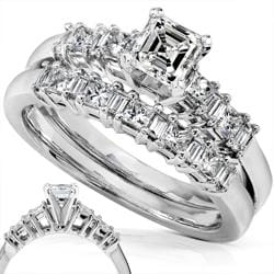 14k Gold 1ct TDW Diamond Bridal Ring Set (H I, SI1 SI2)   