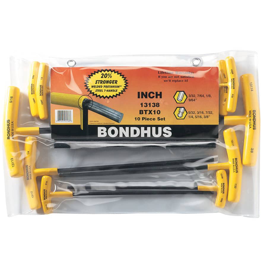 Bondhus 10-Piece Hex Balldriver T-Wrench Set