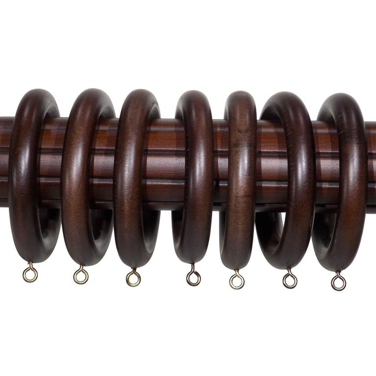 2-inch English Walnut Wood Curtain Rings (Set of 7) - 2