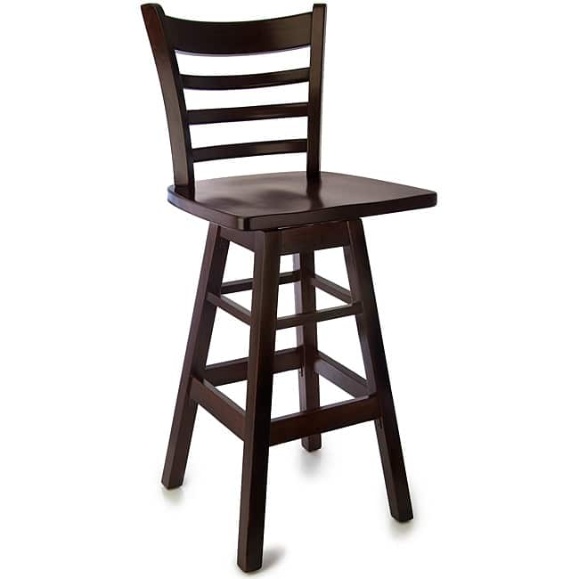 Walnut Wood Ladderback Swivel Barstool