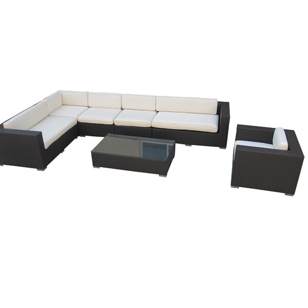 Shop 7Piece All Weather Wicker Outdoor Sectional Set Free Shipping