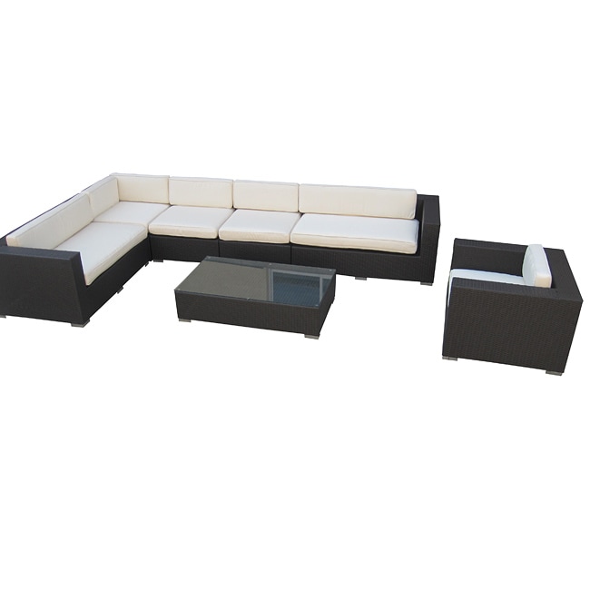 Modway 7 piece All Weather Wicker Outdoor Sectional Set White Size 7 Piece Sets