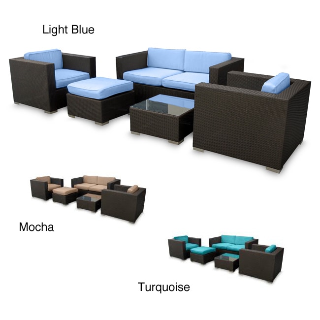 Malibu Collection 5 piece Wicker Outdoor Sectional Set