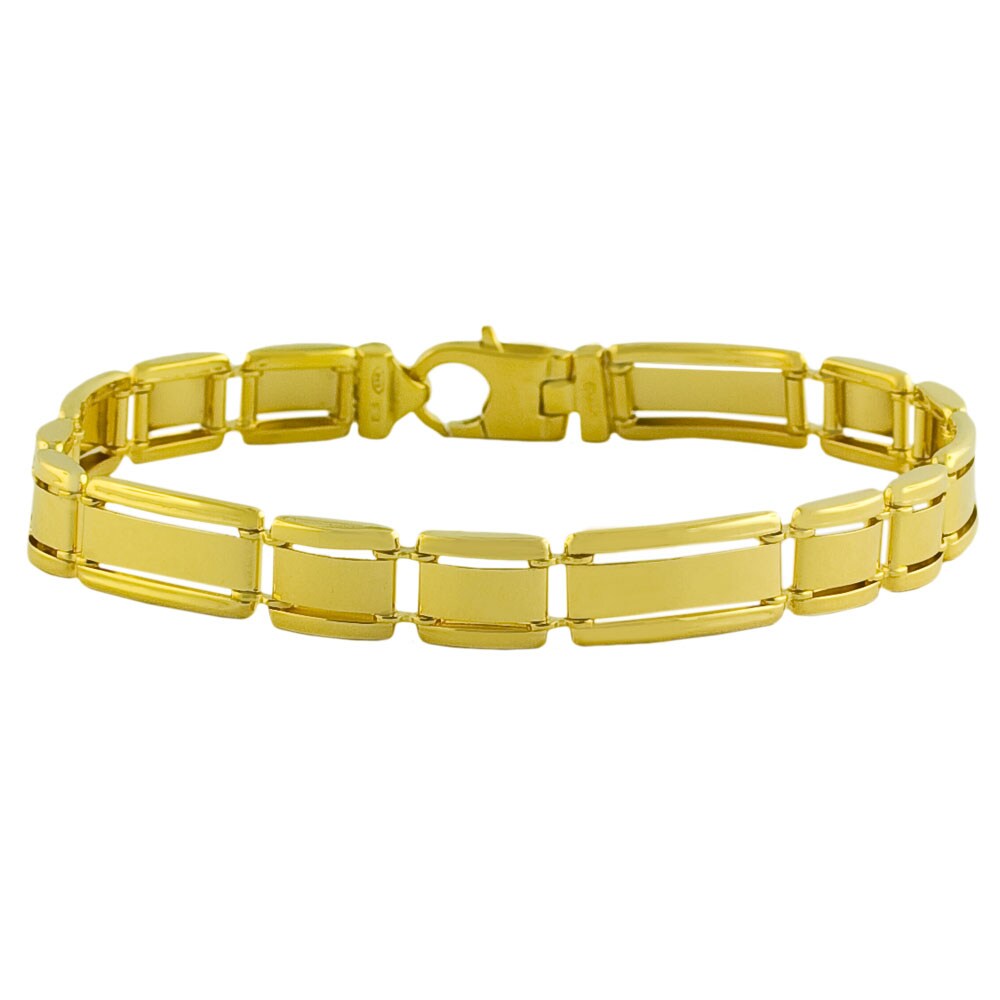 Shop Fremada Gold over Sterling Silver Men&#39;s Designer Link Bracelet - On Sale - Free Shipping ...