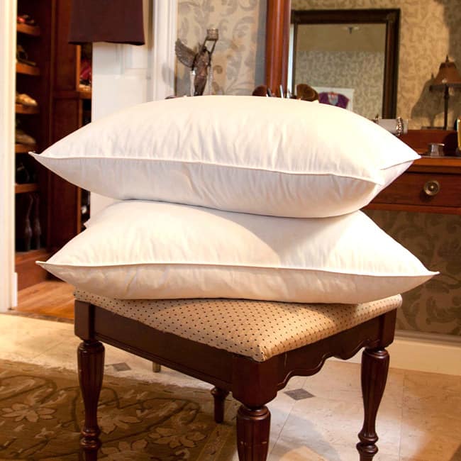 Cozy Cotton White Goose Feather Pillows (Set of 2)