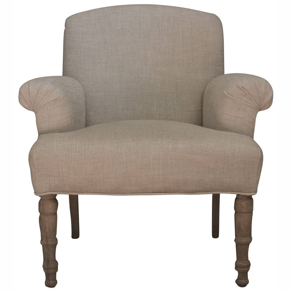 nuLOOM Casual Living Weathered Vintage French Upholstered Linen Arm Chair
