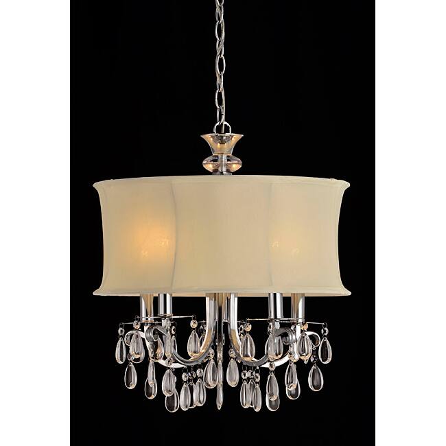 Beige Shade 5-light Crystal Chandelier