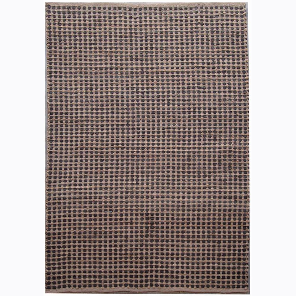 Hand woven Mandara Black Rug (5 X 76)