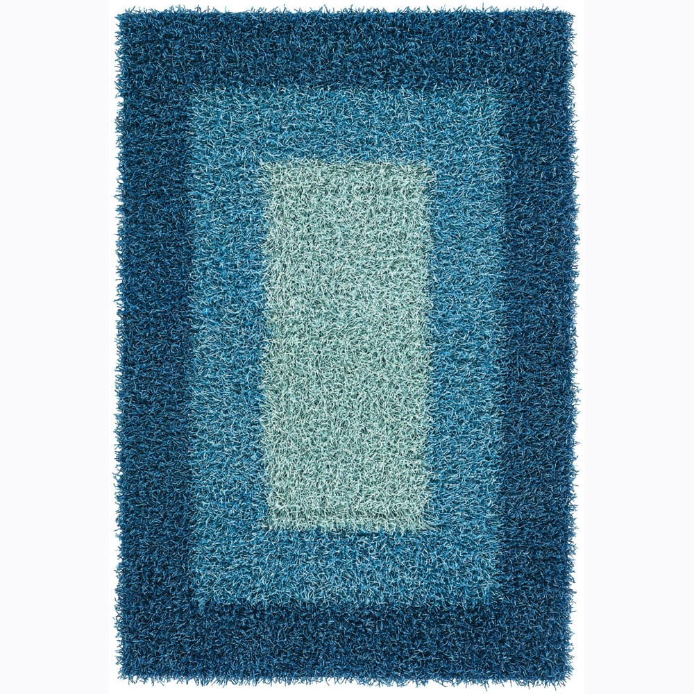 Hand-woven Mandara Casual Blue Shag Rug (5' x 7'6) - 5' x 7'6"