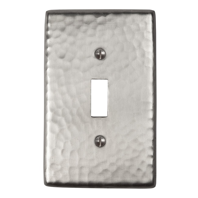 Solid Copper Single Switch Plate (set Of 2) (Solid copperHardware finish Satin nickelDimensions 4 7/8 inches high x 3 inches wideNote Due to the handmade nature of this product, there may be slight variations in size, finish, and hammering.)