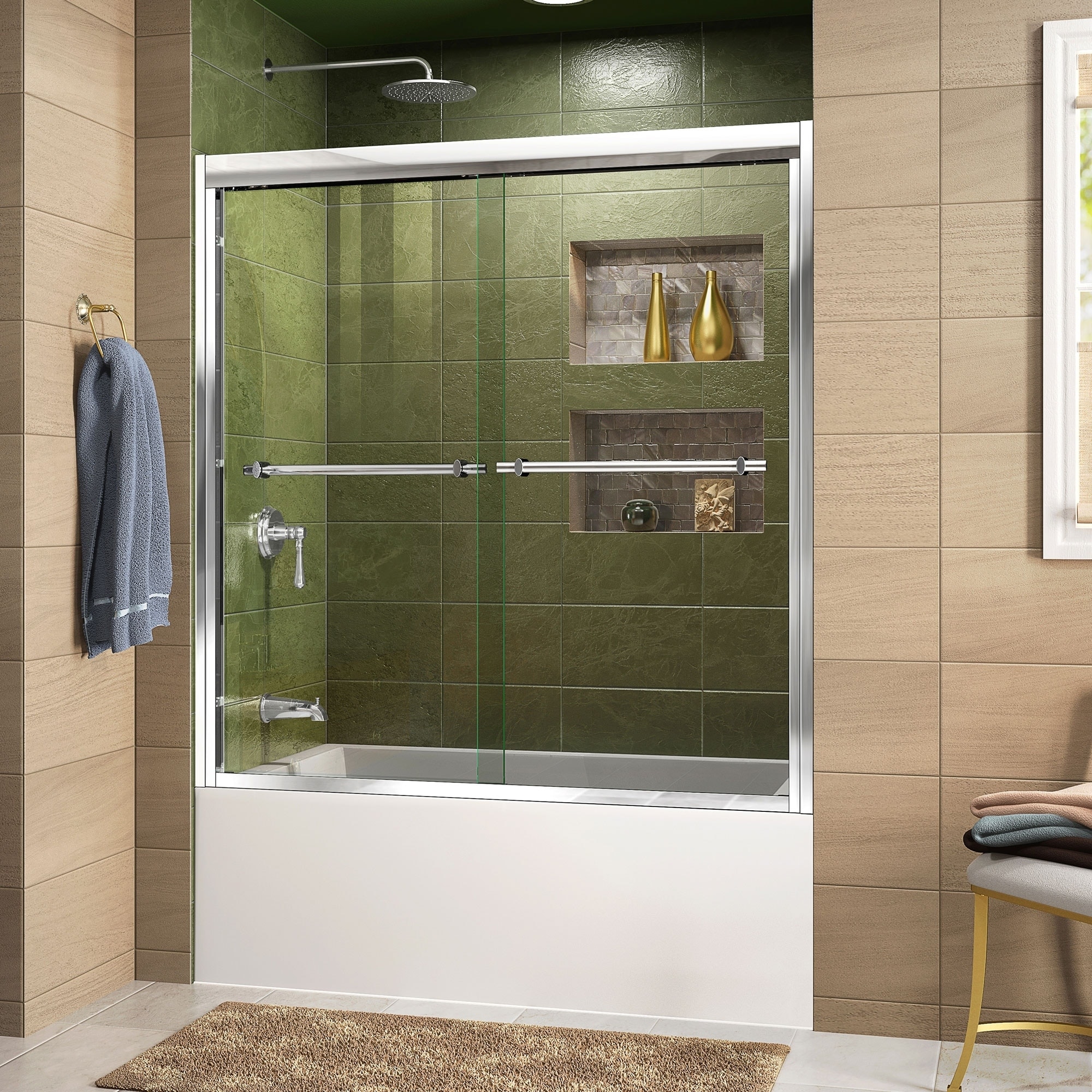 Dreamline Duet 56 59x58 inch Frameless Bypass Sliding Tub Door