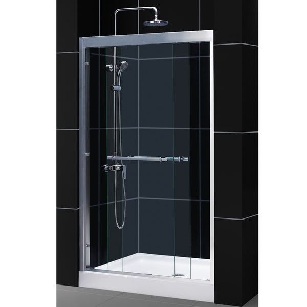 DreamLine Duet 44 - 48-inch Frameless Bypass Sliding Shower Door - Free Shipping Today 