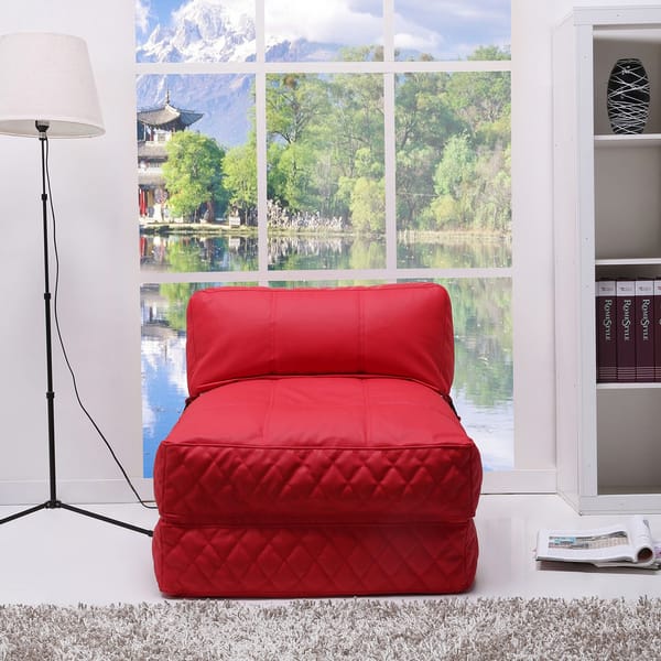 Shop Austin Red Bean Bag Chair Bed Free Shipping Today