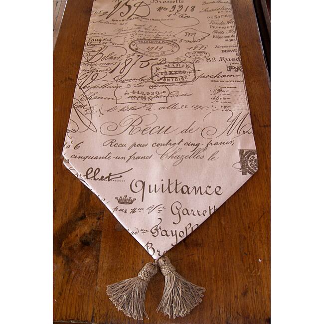 RLF Home French Script Tasseled Table Runner
