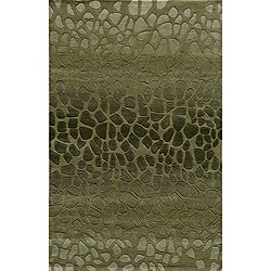 Hand tufted Metropolitan Stones Green Wool Rug (5' x 8') 5x8   6x9 Rugs