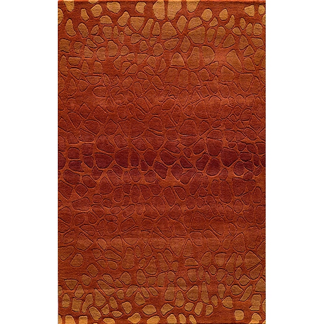 Hand tufted Metropolitan Stones Paprika Wool Rug (36 X 56)